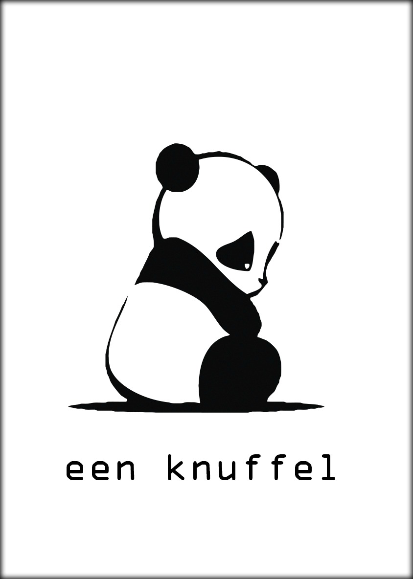 Ansichtkaart Panda een knuffel
